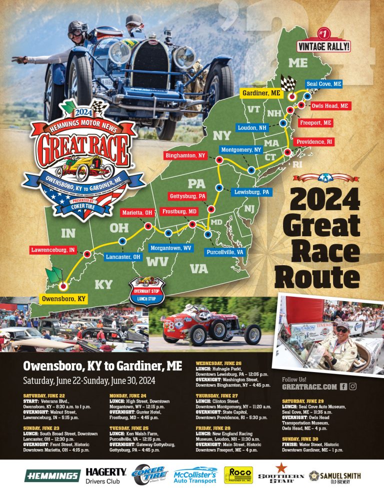 The Great Race 2024 Route   240110 GR HemmingsClassic Muscle Ad 000 768x997 